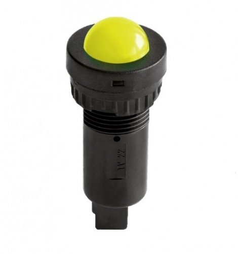 Индикатор сферический, штекерное подкл., уст.размер 22/30, круг., жёлт., 230В, DKC