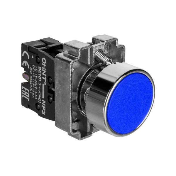 Кнопка управления NP2-BA61 без подсветки синяя, 1НО, IP40 (R) CHINT Кнопка управления NP2-BA61 без подсветки синяя, 1НО, IP40 (R) CHINT