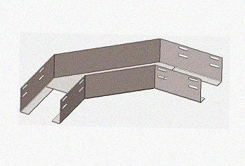 Лоток угловой замковый перфорированный КГЗ 100х85-90 УТ1,5 поворот на 90, горячее цинкование, S1,5