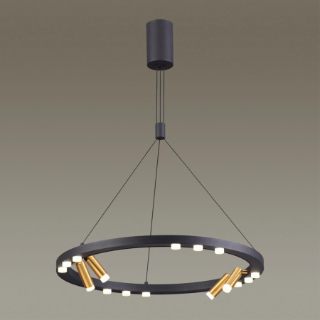 Подвесной св-к LED 48W 4000K BEVEREN черный/золотистый/металл ODEON LIGHT
