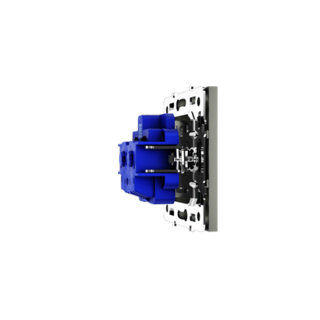 Розетка встраиваемая Voltum S70 с заземлением и защитными шторками, 16А, (сталь)