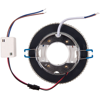 СНЯТ Светильник GX53 H4 стекло круг со ступеньками подсветка 4000K серебряный блеск General