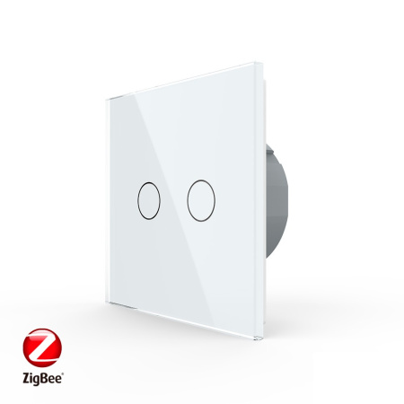 Сенсорный выключатель ZigBee (Wi-Fi) 2 клавиши 1 пост Белый Livolo