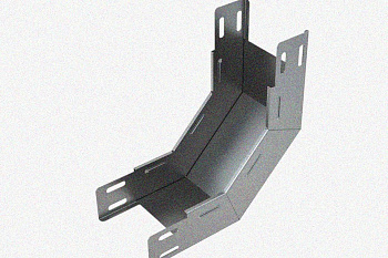 Лоток замковый глухой КПЗГ 200х80-45 УХЛ1 для поворота трассы вверх на 45, оцинкованный лист, S1,0