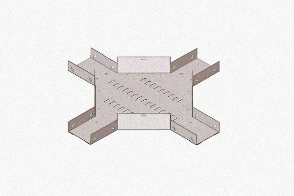 Лоток крестообразный замковый перфорированный КМЗ 400х100 УТ1,5, горячее цинкование, S1,5