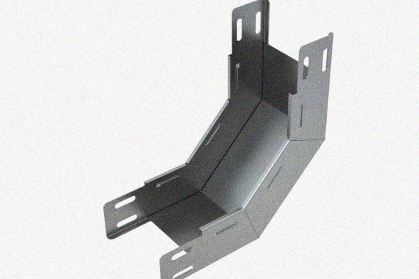 Лоток замковый глухой КПЗГ 200х80-45 УХЛ1 для поворота трассы вверх на 45, оцинкованный лист, S1,0