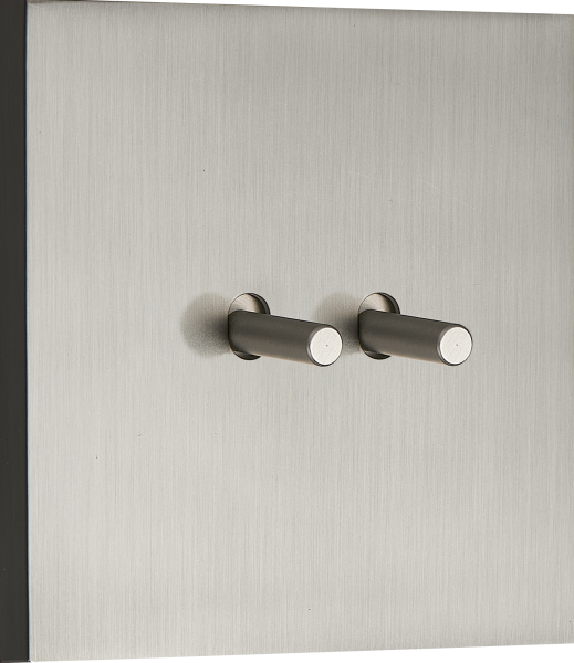 Donel N96 выключателя звонкового типа на 2 тумблера, Цилиндр, 10AX 250V, Вороненая сталь, серия DT