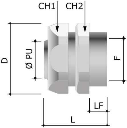 Муфта металлорукав-коробка DN 10, М16х1,5 внутренняя резьба DKC