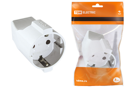Кабельная розетка 2П+З с з/ш 16А 250B белая TDM