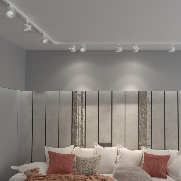 Трехф.трек.св-к с перекл.цв.темп.IP20 LED 3000К/4000К/6000К 12W вниз+3W вверх бел GIRO NOVOTECH