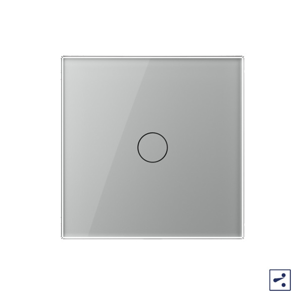 Сенсорный проходной выключатель 1 клавиша 1 пост Серый Livolo