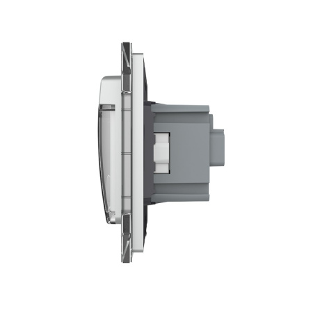 Розетка с крышкой 1 модуль Серая Livolo