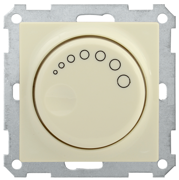 Светорегулятор поворотный с индикацией СС10-1-1-Б 600Вт BOLERO кремовый IEK