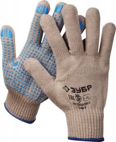 Утеплённые перчатки ЕНИСЕЙ, акрил, покрытие ПВХ (точка), размер L-XL ЗУБР