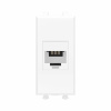 Телефонная розетка RJ-12 без шторки модульная, "Avanti", "Белое облако", 1 модуль DKC