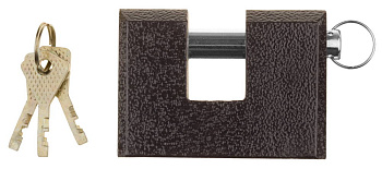 Замок навесной "Мастер" усиленный, дисковый механизм секрета, ключ 7 PIN, дужка d-14мм, 90мм ЗУБР