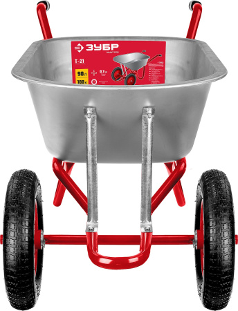 Садово-строительная двухколесная тачка Т-21 90 л 180 кг ЗУБР