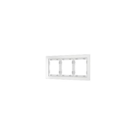 Рамка стеклянная Voltum S70 на 3 поста, (белый, матовый, стекло)