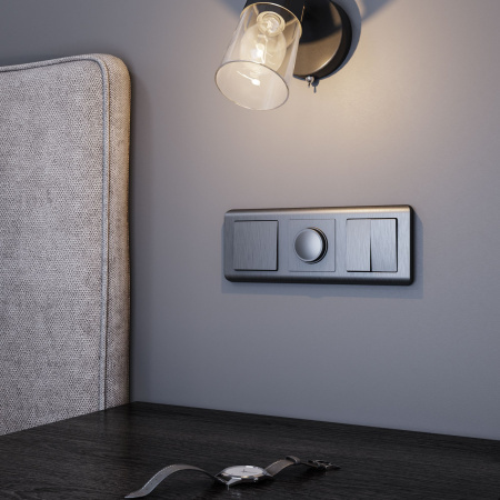 Встраиваемые механизмы Выключатель СУ 1 кл. проходной 10А графит рифленый IP20 Werkel