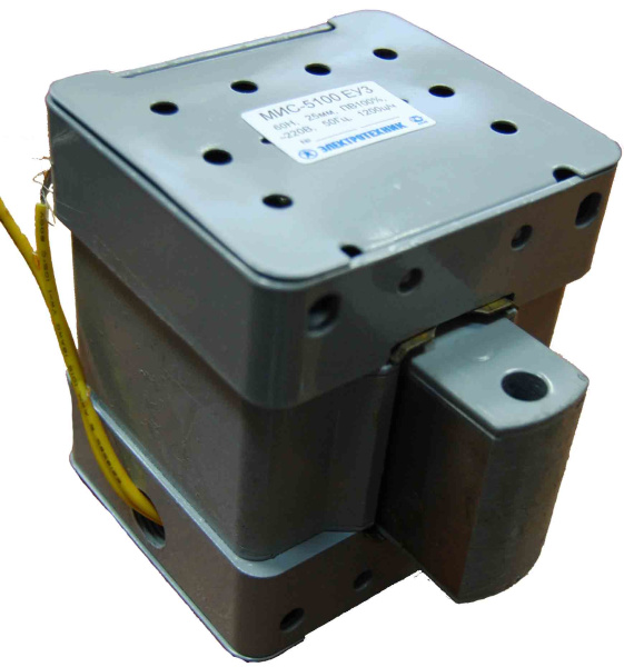 Электромагнит МИС-5100 МУ3, 220В, тянущее исполнение, ПВ 100%, IP20, с гибкими выводами Электротехник