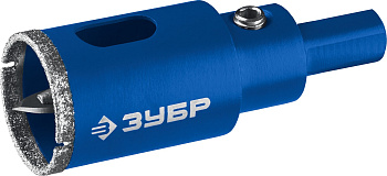 Коронка алмазная с центрирующим сверлом для дрели d 20 мм по керамике и стеклу, Р60, трехгр хвостовик, Профессионал ЗУБР