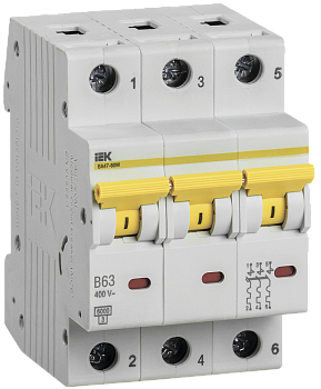 Выключатель автоматический ВА МОД ВА47-60M 3П 63А 6кА В IEK