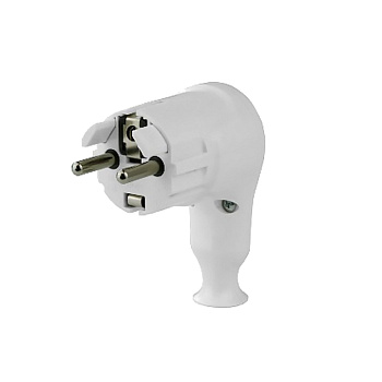 Вилка с кнопкой извлечения с/з белая 16А 250В EKF