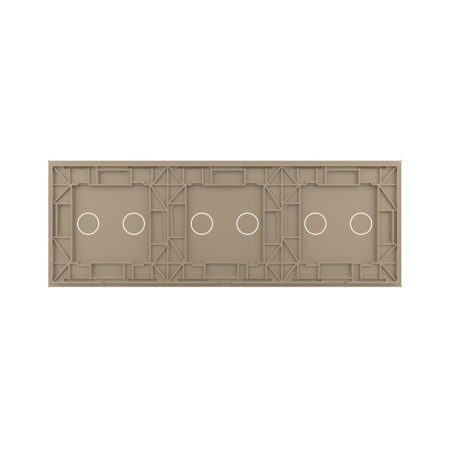 Панель для трех двухклавишных выключателей золотая Livolo