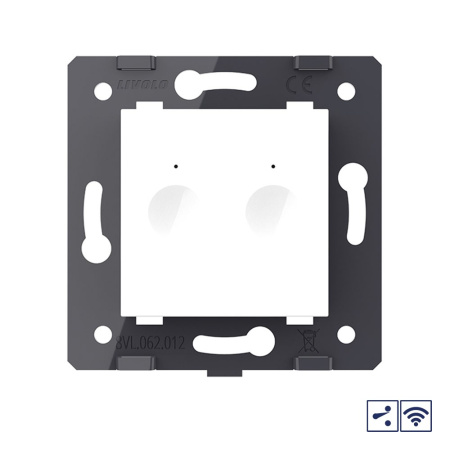 Двухклавишный проходной сенсорный выключатель Module с радиоупр., цвет белый (механизм) Livolo