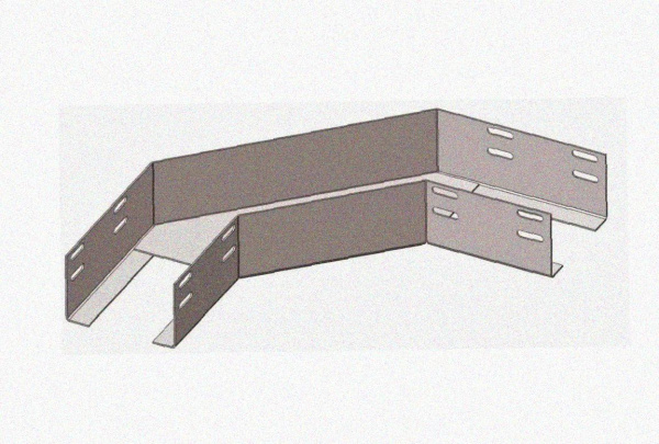 Лоток угловой замковый перфорированный КГЗ 600х100-90 УХЛ1 поворот на 90, горячее цинкование S1,5