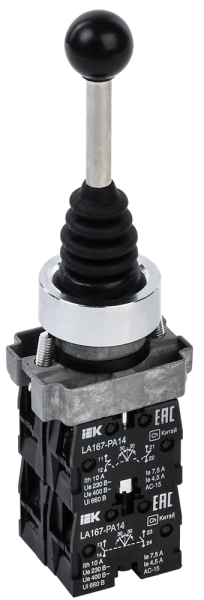 Джойстик LA167-PA14 на 4 положения 4з с фиксацией черный IEK