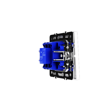 Перекрестный переключатель встраиваемый Voltum S70 одноклавишный 10А, (белый глянцевый)