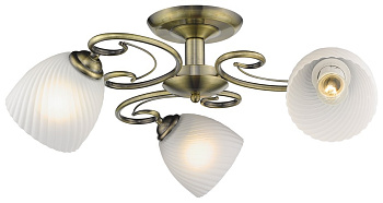 Люстра потолочная Бронза/Белый E27 3*60Вт 726-507-03 VELANTE