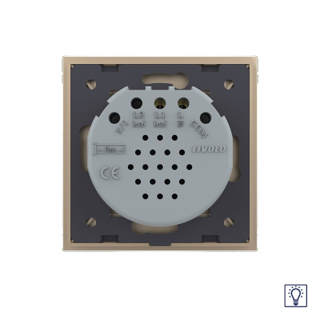 Сенсорный диммер Quadro 1 клавиша 1 пост Золотой Livolo