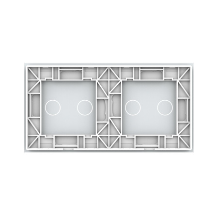 Панель для двух двухклавишных выключателей белая Livolo