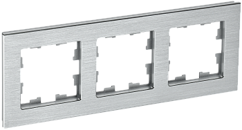 BRITE Рамка 3-мест. РУ-3-1-БрА металл алюм. IEK