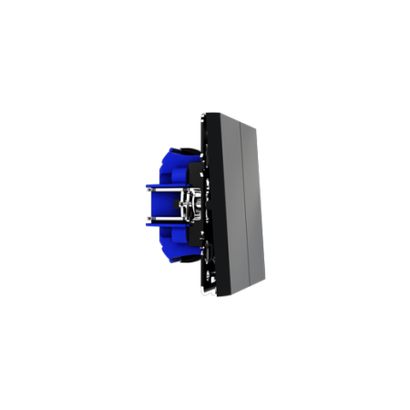 Выключатель с самовозвратом встраиваемый Voltum S70 двухклавишный 10А, (графит)