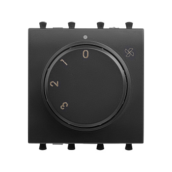 Механизм управления вентиляторами модульный, "Avanti", "Черный матовый", 2 модуля DKC