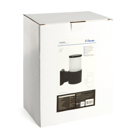 Светильник садово-парковый Feron DH0904,на стену вверх, E27 230V, черный