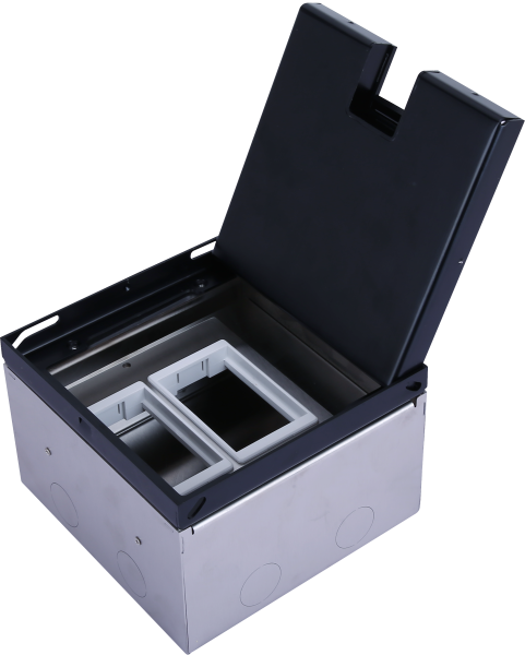 Donel Лючок в пол 6 мод. (2 мод. 45х45 мм. + 2 мод. 22.5х45 мм.), металл антрацит, в уровень с напольным покрытием