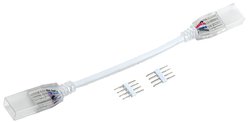 Коннектор 5шт RGB 14мм (разъем-10см-разъем) IEK