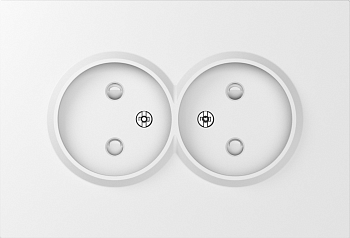 Donel A07 матовый белый накладка для розетки 2-й без заземления, со шторками 16A 250 В~,серия DB