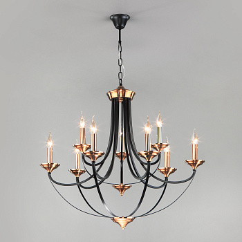 Подвесная люстра в стиле лофт 9*E14 60Вт черный IP20 Lazzaro (60098/9 черный) Eurosvet
