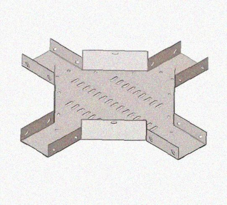 Лоток крестообразный перфорированный КМ 300х65 УТ1,5, горячее цинкование, S1,0
