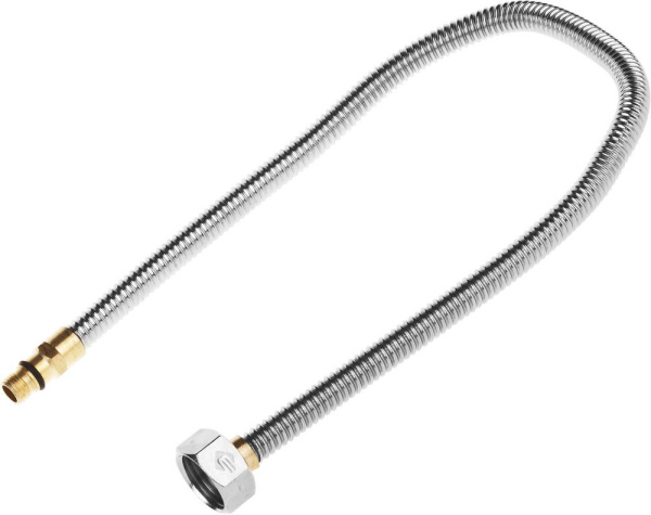 Подводка "ЭКСПЕРТ" сильфонная из нержавеющей стали, для смесителя, укороченная, г/ш (гайка-штуцер), 1/2", 0,5м ЗУБР