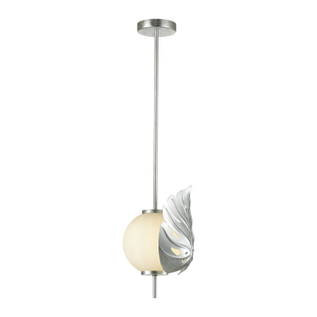 Подвес E14 1*40W JUNGLE серебристый/белый/стекло ODEON LIGHT