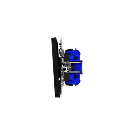 Выключатель встраиваемый Voltum S70 одноклавишный с подсветкой 10А, (черный матовый)
