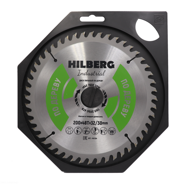 Диск пильный Industrial Дерево 200*32/30*48Т HW204 Hilberg