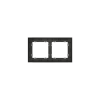 Рамка стеклянная Voltum S70 на 2 поста, (черный, стекло)
