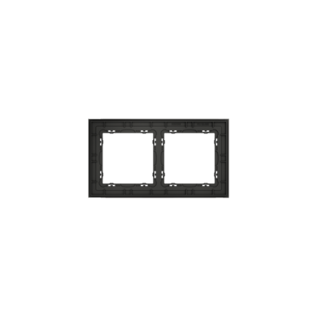 Рамка стеклянная Voltum S70 на 2 поста, (черный, стекло)